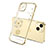 Funda Silicona Ultrafina Carcasa Transparente Flores para Apple iPhone 15 Oro