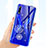 Funda Silicona Ultrafina Carcasa Transparente Flores para Huawei Honor 9X Azul