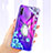 Funda Silicona Ultrafina Carcasa Transparente Flores para Huawei P Smart Pro (2019) Azul