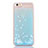 Funda Silicona Ultrafina Carcasa Transparente Flores T01 para Apple iPhone 6 Plus Azul Cielo