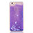 Funda Silicona Ultrafina Carcasa Transparente Flores T01 para Apple iPhone 6 Plus Morado