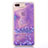 Funda Silicona Ultrafina Carcasa Transparente Flores T01 para Apple iPhone 8 Plus Morado