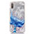 Funda Silicona Ultrafina Carcasa Transparente Flores T04 para Apple iPhone X Azul