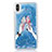 Funda Silicona Ultrafina Carcasa Transparente Flores T20 para Apple iPhone X Azul