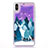 Funda Silicona Ultrafina Carcasa Transparente Flores T22 para Apple iPhone X Morado