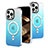 Funda Silicona Ultrafina Carcasa Transparente Gradiente con Mag-Safe Magnetic para Apple iPhone 13 Pro Azul Cielo