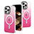 Funda Silicona Ultrafina Carcasa Transparente Gradiente con Mag-Safe Magnetic para Apple iPhone 13 Pro Rosa Roja