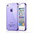 Funda Silicona Ultrafina Transparente para Apple iPhone 4S Morado