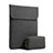 Suave Terciopelo Tela Bolsa Funda L02 para Huawei Honor MagicBook 14 Negro