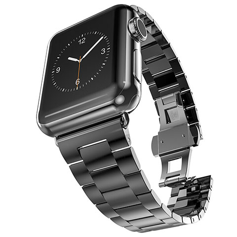 Acero Inoxidable Correa De Reloj Pulsera Eslabones para Apple iWatch 4 44mm Negro