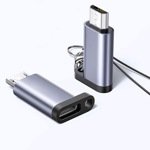 Cable Adaptador Type-C USB-C a Mocro USB-B H02 para Apple iPad Pro 11 (2022) Gris Oscuro
