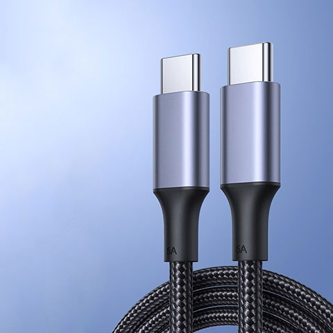Cable Adaptador Type-C USB-C a Type-C USB-C 100W H04 para Apple iPad Pro 12.9 (2021) Gris Oscuro