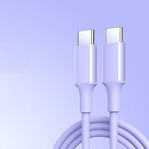 Cable Adaptador Type-C USB-C a Type-C USB-C 60W H05 para Apple iPad Pro 11 (2022) Morado