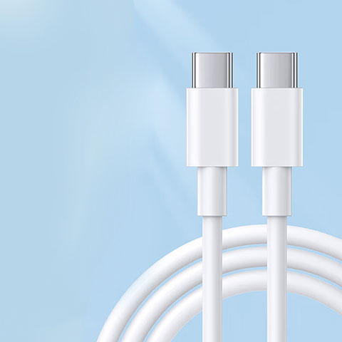 Cable Adaptador Type-C USB-C a Type-C USB-C 6A para Apple iPhone 15 Blanco