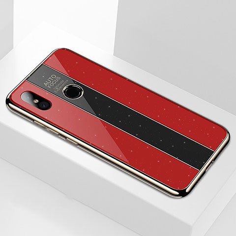 Carcasa Bumper Funda Silicona Espejo A01 para Xiaomi Mi 8 Rojo