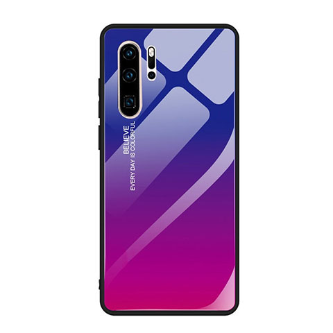 Carcasa Bumper Funda Silicona Espejo Gradiente Arco iris H01 para Huawei P30 Pro New Edition Multicolor