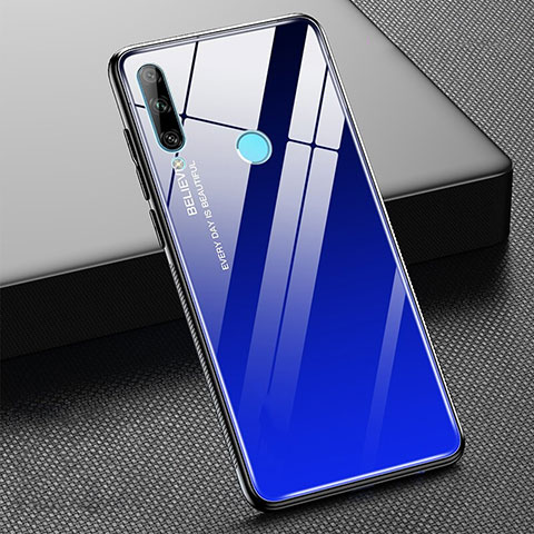 Carcasa Bumper Funda Silicona Espejo Gradiente Arco iris H02 para Huawei P Smart+ Plus (2019) Azul
