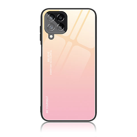 Carcasa Bumper Funda Silicona Espejo Gradiente Arco iris JD1 para Samsung Galaxy M53 5G Rosa