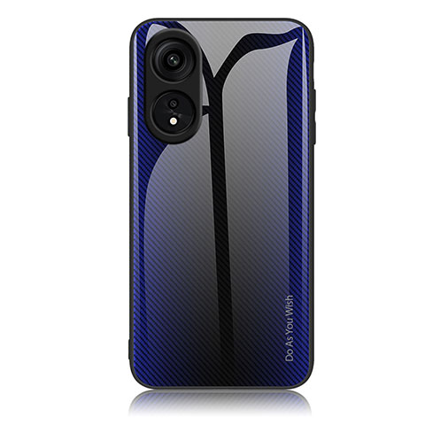 Carcasa Bumper Funda Silicona Espejo Gradiente Arco iris JM1 para Huawei Honor X5 Plus Azul Real