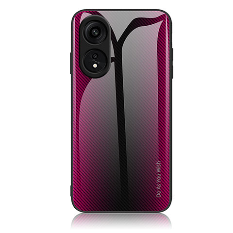 Carcasa Bumper Funda Silicona Espejo Gradiente Arco iris JM1 para Huawei Honor X5 Plus Rosa Roja