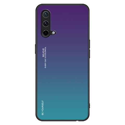 Carcasa Bumper Funda Silicona Espejo Gradiente Arco iris JM1 para OnePlus Nord CE 5G Multicolor