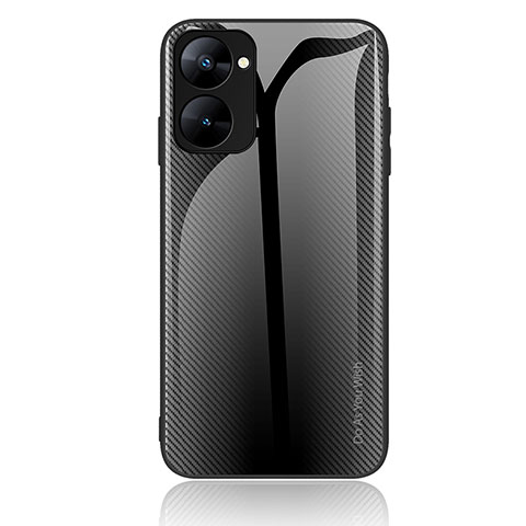 Carcasa Bumper Funda Silicona Espejo Gradiente Arco iris JM1 para Realme V30t 5G Negro