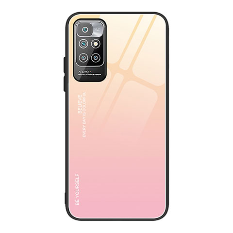 Carcasa Bumper Funda Silicona Espejo Gradiente Arco iris JM1 para Xiaomi Redmi Note 11 4G (2021) Rosa