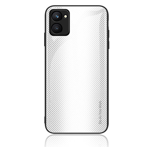 Carcasa Bumper Funda Silicona Espejo Gradiente Arco iris JM2 para Realme C33 Blanco