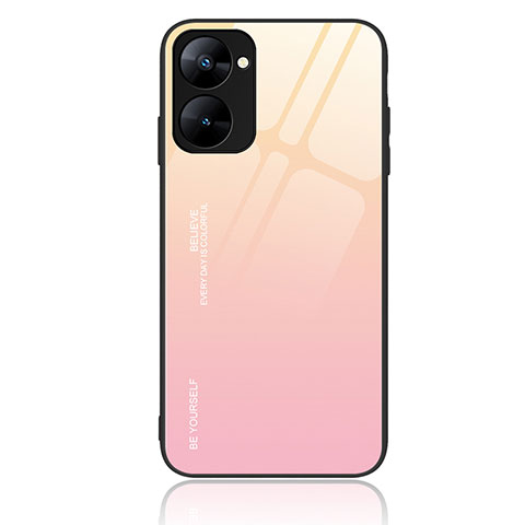 Carcasa Bumper Funda Silicona Espejo Gradiente Arco iris JM2 para Realme Q5x 5G Rosa