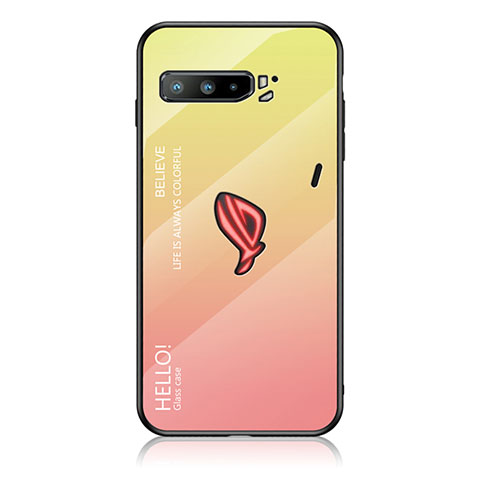 Carcasa Bumper Funda Silicona Espejo Gradiente Arco iris LS1 para Asus ROG Phone 3 Amarillo