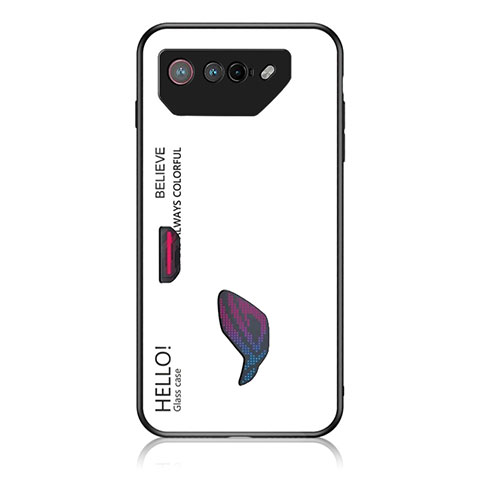 Carcasa Bumper Funda Silicona Espejo Gradiente Arco iris LS1 para Asus ROG Phone 7 Blanco