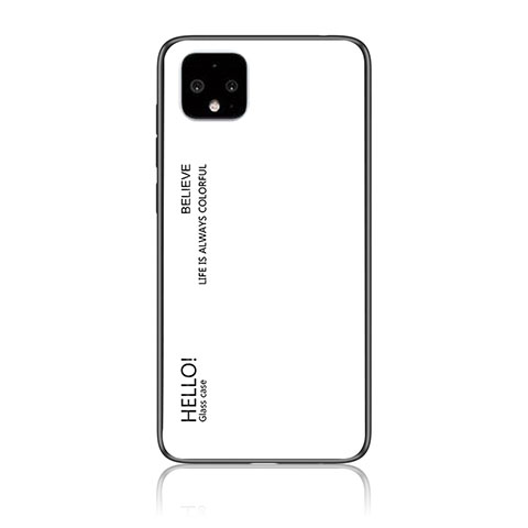 Carcasa Bumper Funda Silicona Espejo Gradiente Arco iris LS1 para Google Pixel 4 XL Blanco