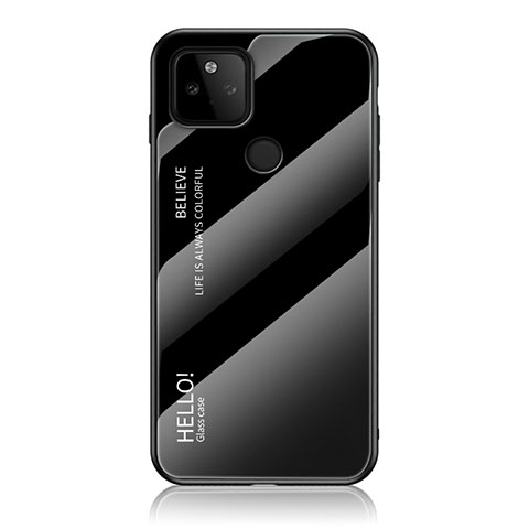 Carcasa Bumper Funda Silicona Espejo Gradiente Arco iris LS1 para Google Pixel 5a 5G Negro