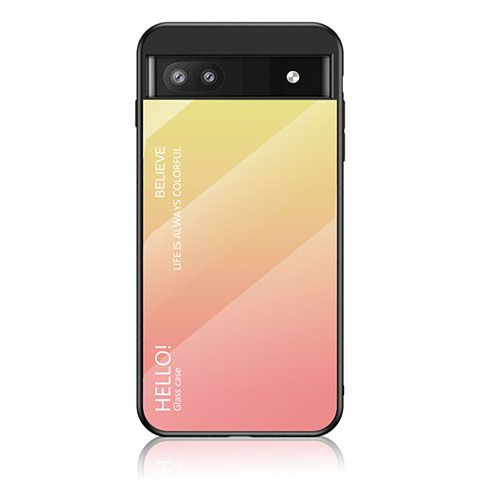 Carcasa Bumper Funda Silicona Espejo Gradiente Arco iris LS1 para Google Pixel 6a 5G Amarillo