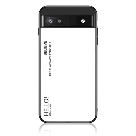 Carcasa Bumper Funda Silicona Espejo Gradiente Arco iris LS1 para Google Pixel 6a 5G Blanco