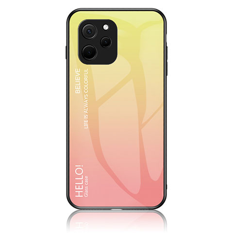 Carcasa Bumper Funda Silicona Espejo Gradiente Arco iris LS1 para Huawei Enjoy 50z Amarillo