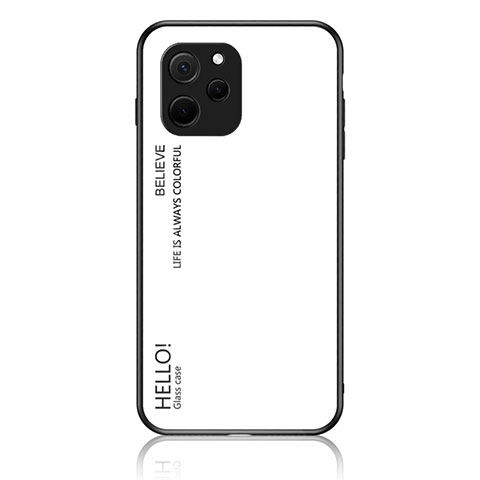 Carcasa Bumper Funda Silicona Espejo Gradiente Arco iris LS1 para Huawei Enjoy 50z Blanco