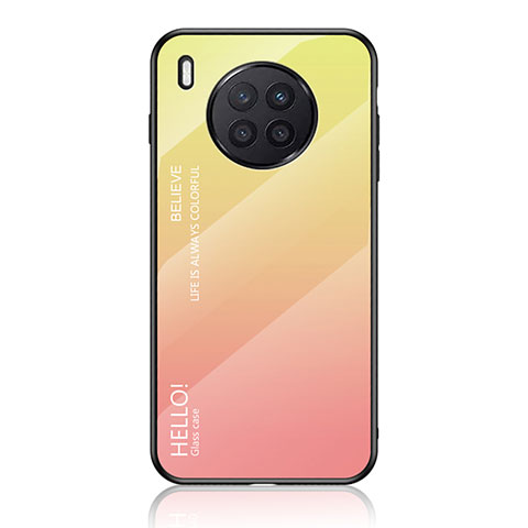 Carcasa Bumper Funda Silicona Espejo Gradiente Arco iris LS1 para Huawei Honor 50 Lite Amarillo