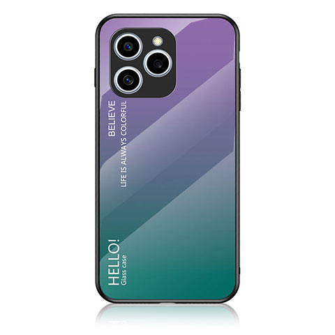 Carcasa Bumper Funda Silicona Espejo Gradiente Arco iris LS1 para Huawei Honor 60 SE 5G Multicolor