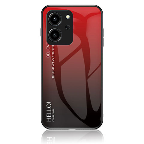 Carcasa Bumper Funda Silicona Espejo Gradiente Arco iris LS1 para Huawei Honor 80 SE 5G Rojo