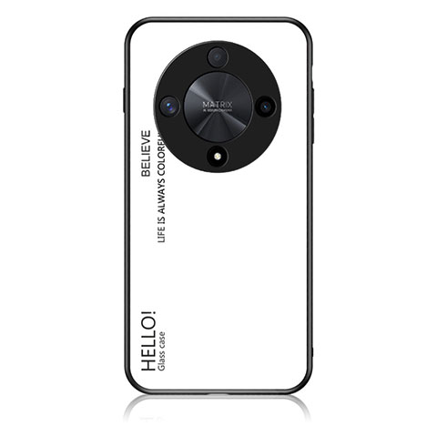 Carcasa Bumper Funda Silicona Espejo Gradiente Arco iris LS1 para Huawei Honor Magic6 Lite 5G Blanco