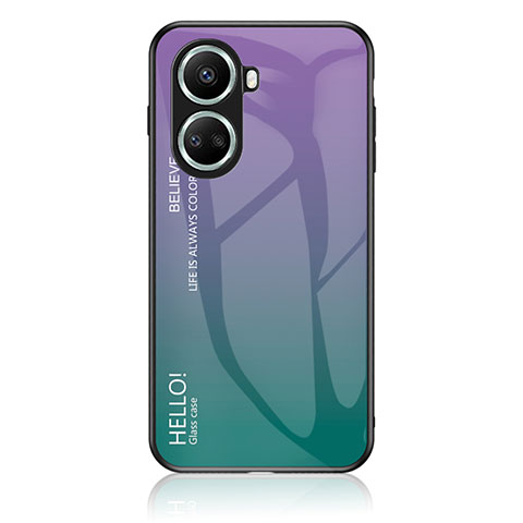 Carcasa Bumper Funda Silicona Espejo Gradiente Arco iris LS1 para Huawei Nova 10 SE Multicolor