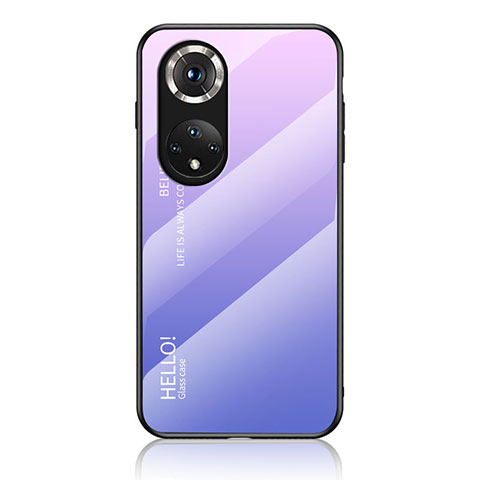 Carcasa Bumper Funda Silicona Espejo Gradiente Arco iris LS1 para Huawei Nova 9 Pro Purpura Claro