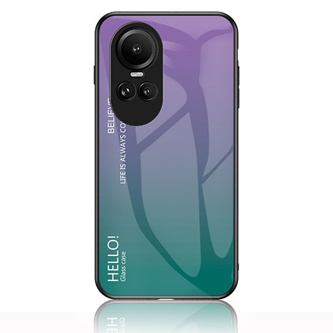 Carcasa Bumper Funda Silicona Espejo Gradiente Arco iris LS1 para Oppo Reno10 Pro 5G Multicolor