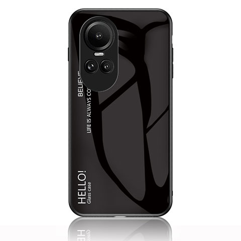 Carcasa Bumper Funda Silicona Espejo Gradiente Arco iris LS1 para Oppo Reno10 Pro 5G Negro