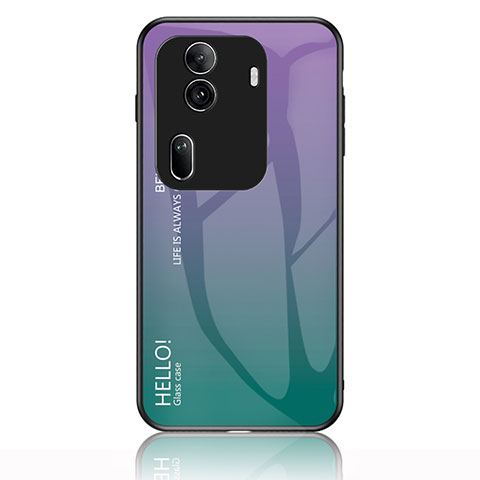 Carcasa Bumper Funda Silicona Espejo Gradiente Arco iris LS1 para Oppo Reno11 Pro 5G Multicolor