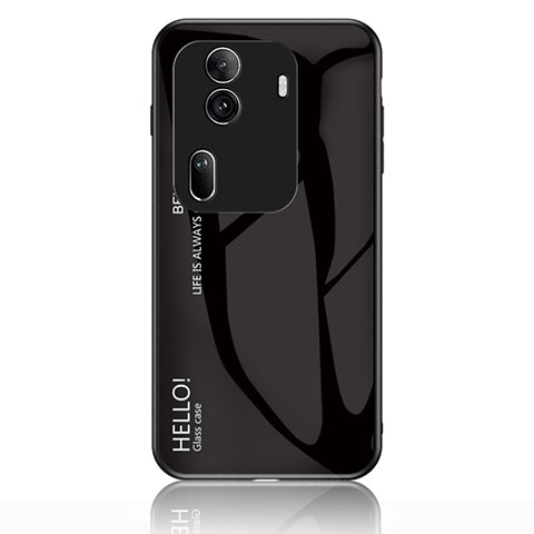 Carcasa Bumper Funda Silicona Espejo Gradiente Arco iris LS1 para Oppo Reno11 Pro 5G Negro