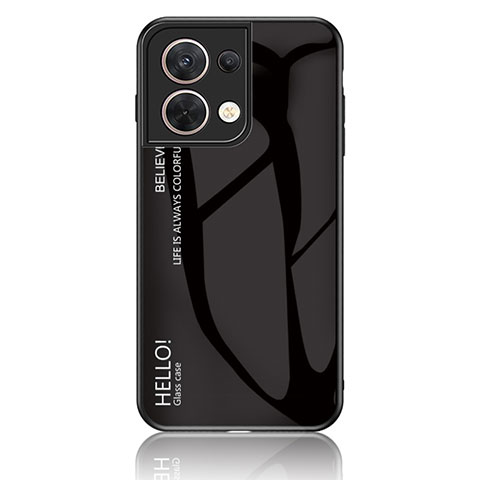 Carcasa Bumper Funda Silicona Espejo Gradiente Arco iris LS1 para Oppo Reno8 5G Negro