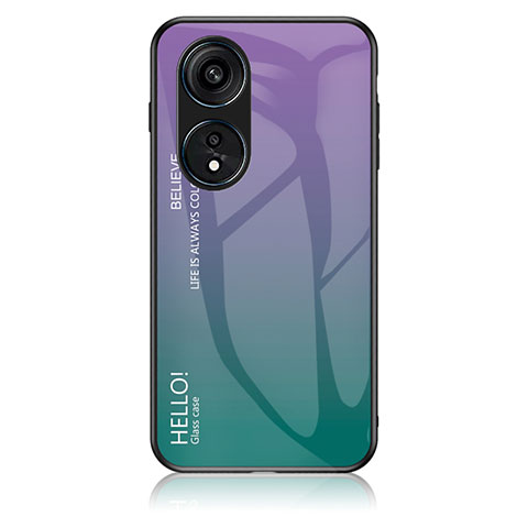 Carcasa Bumper Funda Silicona Espejo Gradiente Arco iris LS1 para Oppo Reno8 T 4G Multicolor