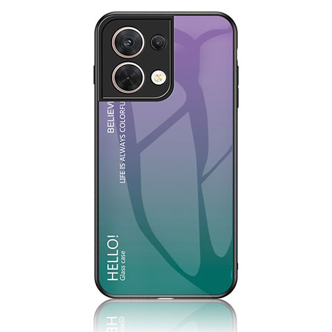 Carcasa Bumper Funda Silicona Espejo Gradiente Arco iris LS1 para Oppo Reno9 5G Multicolor